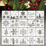 20Pcs Christmas PET Painting Stencils