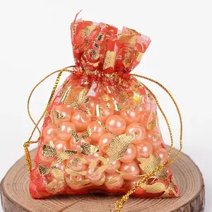 Rose Printed Organza Bags