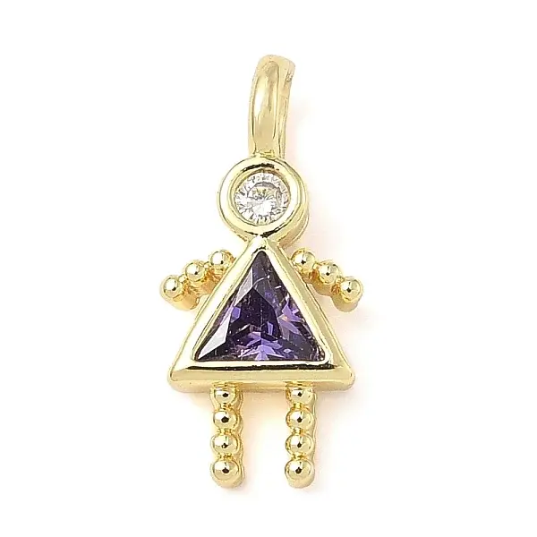 Brass Micro Pave Cubic Zirconia Pendants