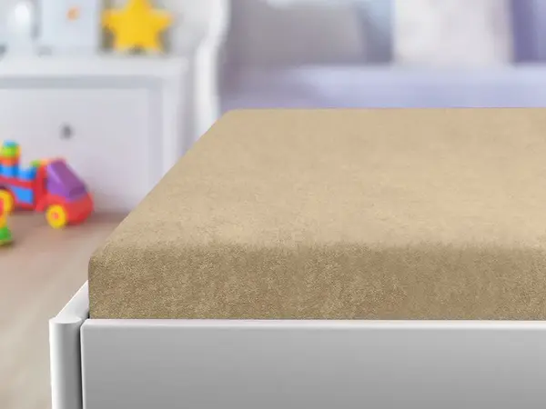 Froté prostěradlo do dětské postýlky cappuccino 60x120 cm