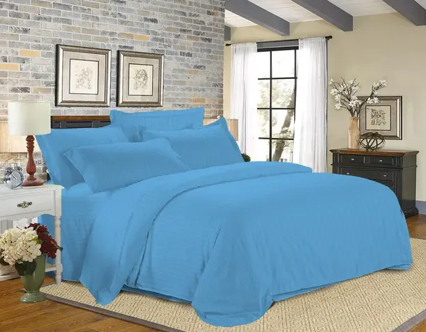 Hotelové obliečky z mikrovlákna JASMINE PURE svetlomodré - prúžok 2 cm Rozmer obliečky: 70 x 90 cm | 140 x 200 cm