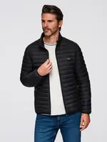 Ombre Classic men's quilted jacket with pouch option - black