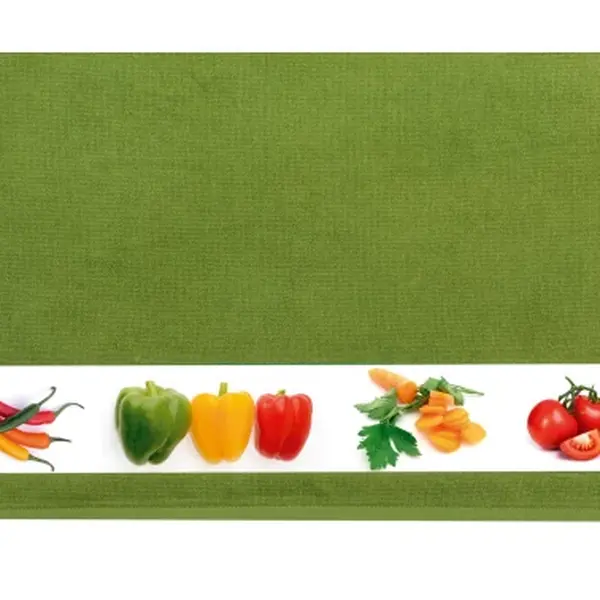 Froté kuchyňská utěrka 50x50 cm, zelenina, mechově zelená