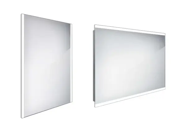 Nimco Zrcadla - Zrcadlo s LED osvětlením, 60x80 cm, hranaté, aluminium ZP 11002