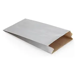 250 x Papírové sáčky, stříbrné, 180 x 330 x 60 mm