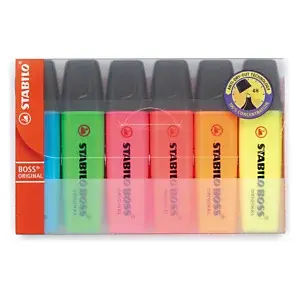 2 x Zvýrazňovač Stabilo Boss®, sada 6 barev, stopa 2-5mm