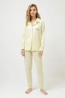Teplé dámské pyžamo CARLA XL Světle žlutá