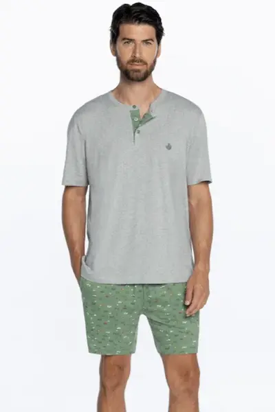 Pánské pyžamo krátké FABIO S Šedá