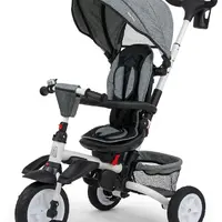 Milly Mally Luxusní Tříkolka Milly Mally Stanley Rubber Grey, šedá