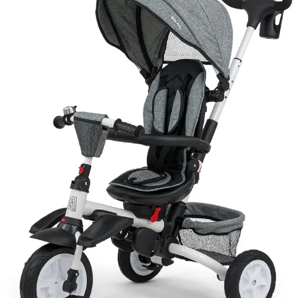 Milly Mally Luxusní Tříkolka Milly Mally Stanley Rubber Grey, šedá