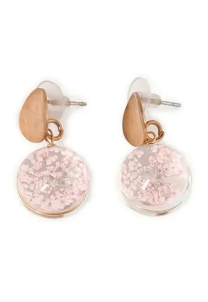 SOHI Náušnice 'Chloe'  zlatá / ružová / priehľadná