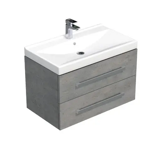 Kúpeľňová skrinka s umývadlom SAT Cube Way 80x53x46 cm betón mat CUBE46802BEVER