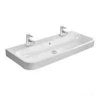 Duravit Happy D.2 umývadlo 120x50,5 cm s dvoma otvormi pre batériu 2318120024