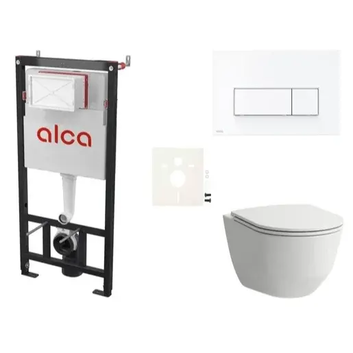 Cenovo zvýhodnený závesný WC set Alca do ľahkých stien / predstenová montáž + WC Laufen SIKOASL7