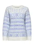 ONLY Sveter 'ONLXMAS NORDIC'  modrá / biela