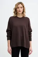 Svetr s příměsí vlny Sisley hnědá barva, 18AYM103K