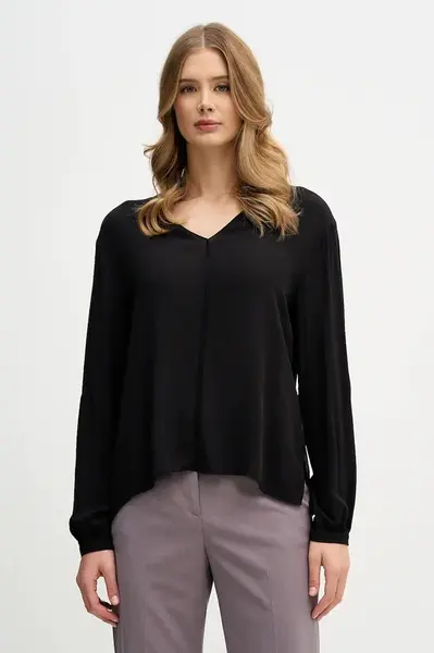 Halenka Sisley dámská, černá barva, hladká, 5IDTLQ09H