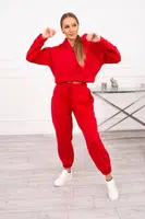 Insulated set with a short red sweatshirt