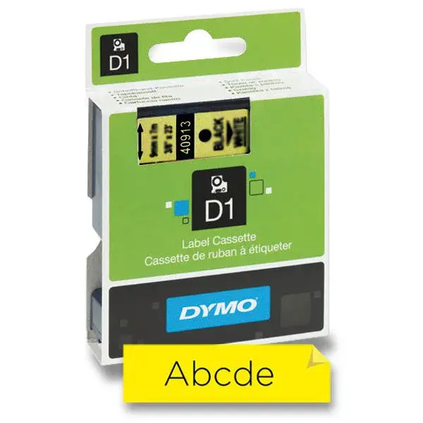 Originální polyesterové pásky Dymo pro štítkovače LabelManager, 12 mm x 7 m - černá / žlutá