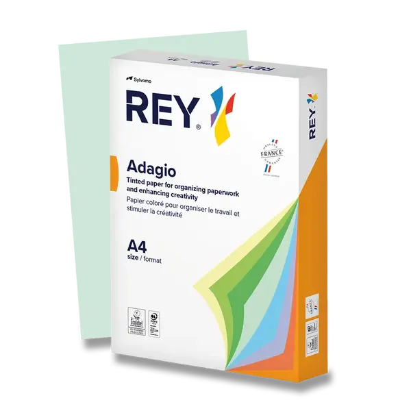 Barevný papír Rey Adagio, střední sytost, 500 listů - zelený