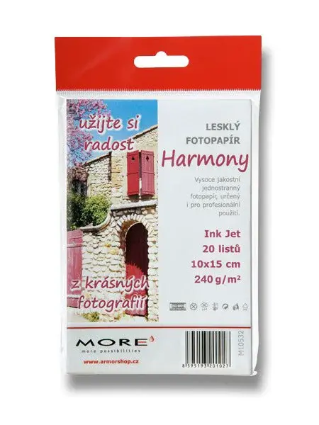 Lesklý fotopapír More Harmony Glossy - 10x15 cm, 20 listů, lesklý