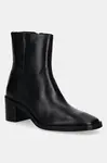 Kožené kotníkové boty Calvin Klein BLOCK HEEL ZIP BOOT LTH
