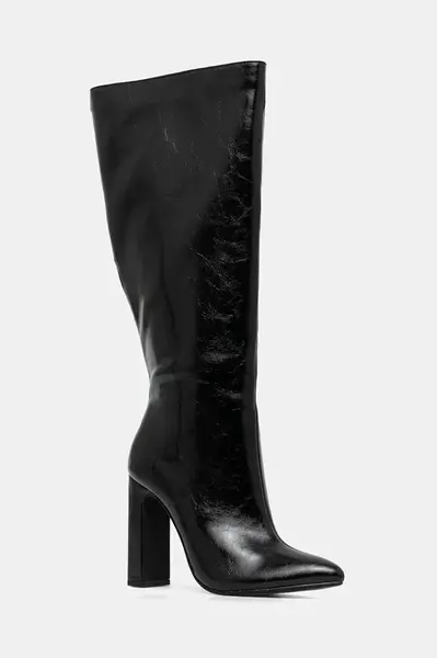 Kozačky Buffalo July Boot Hi dámské, černá barva, na podpatku, 1292055-BLK