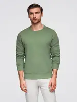 Ombre Men's BASIC sweatshirt with round neckline - green