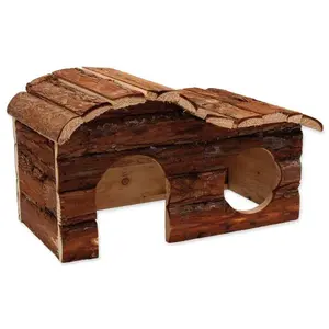 Domeček Small Animals Kaskada dřevěný s kůrou 31x19x19cm