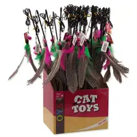 Hračka Magic Cat prut s peříčky 19cm+46cm 24ks