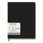 Diář Moleskine 2026 - tvrdé desky XL, týdenní, černý