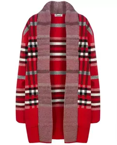Pri WARM Sweater. Checkered cardigan overlay