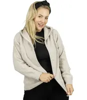 Pri Short unzipped hooded cardigan sweater with zipper NORA