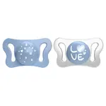 CHICCO Cumlík Physio Micro silikonový 0-2m chlapec 2 ks