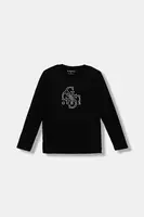 Dětské bavlněné tričko s dlouhým rukávem Guess černá barva, L5BI39 I3Z14
