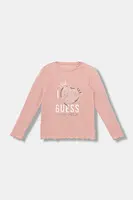 Dětské tričko s dlouhým rukávem Guess růžová barva, K5BI14 J1314