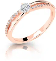Cutie Jewellery Nežný trblietavý prsteň z ružového zlata Z6728–2837-10-X-4 60 mm