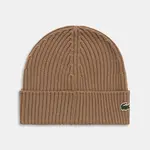 Vlněná čepice Lacoste zelená barva, z tenké pleteniny, vlněná, RB0001