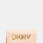 Kožená kabelka Dkny béžová barva, R44GKB74