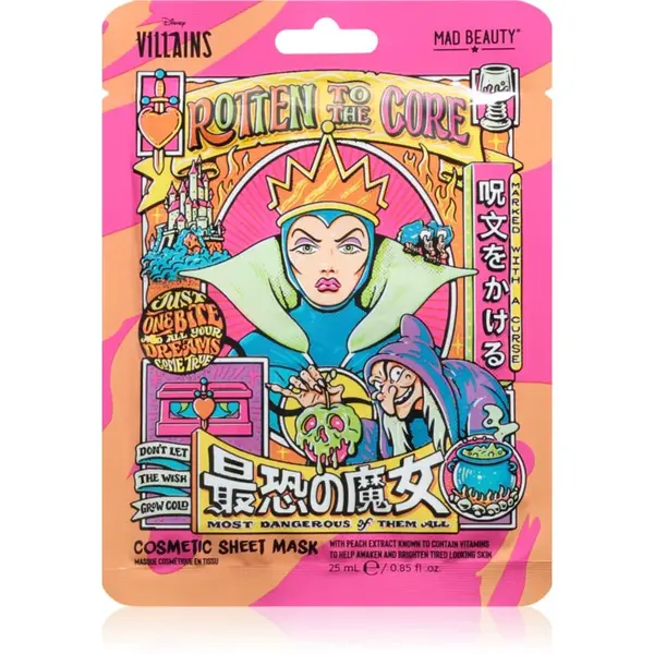 Mad Beauty Disney Villains Evil Queen plátýnková maska s hydratačním a revitalizačním účinkem 25 ml