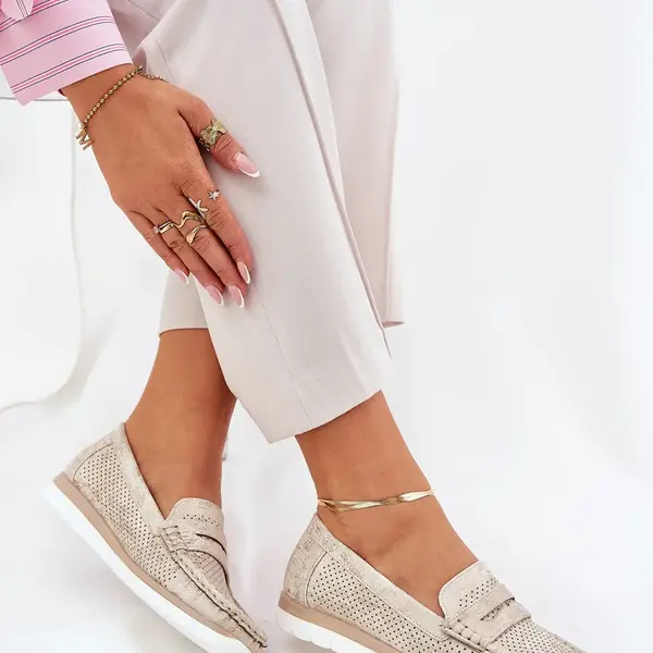 Boto Dámské mokasíny z eco kůže stříbrné Bralithia