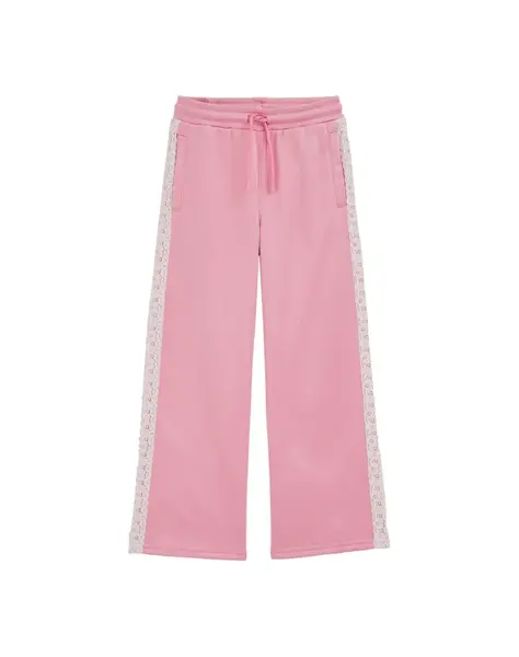 WE Fashion Nohavice  svetloružová / biela