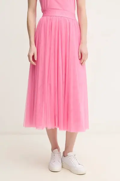 Sukně Joop! růžová barva, midi, áčková, 30046657