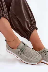 Dámské semišové mokasíny Evento zelené