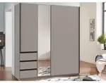 Šatníková skriňa so zrkadlom Heide, 168 cm, sivá sahara%