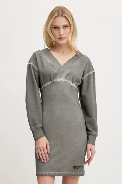 Šaty Karl Lagerfeld Jeans šedá barva, mini, přiléhavé, A3W13012