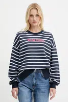 Mikina Hollister Co. dámská, tmavomodrá barva, vzorovaná, KI352-5162