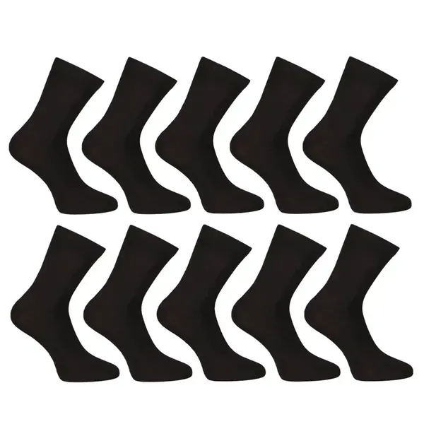 10PACK ponožky členkové bambusové čierne (10PBK01) XL