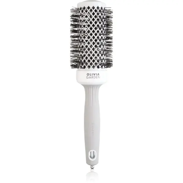 Olivia Garden Expert Shine Wavy Bristles White&Grey kartáč na vlasy průměr 45 mm 1 ks