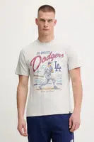 Bavlněné tričko 47 brand MLB Los Angeles Dodgers pánské, šedá barva, s potiskem, BB012TEMECH685053CK
